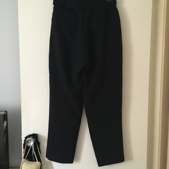 WILFRED Black Tie-Front Crepe Belted Pant 2 - Picture 6 of 9